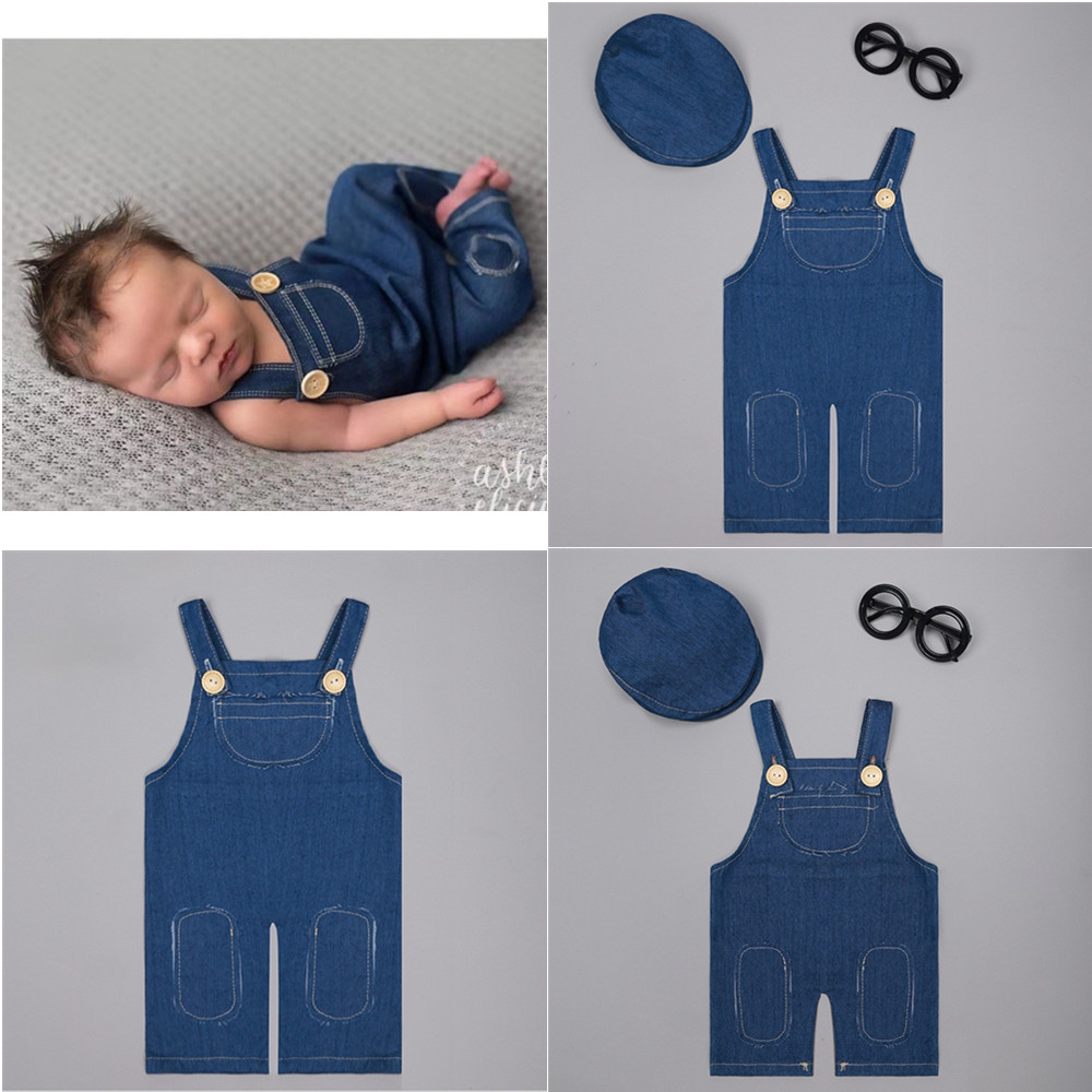 Baby Overall Denim - ❤️ Ropa de fotografía recién nacido,